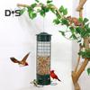 Metal Birds Feeder for Outdoors Hanging Squirrel Proof Seeds Feeder with Perches for Wild Birds Finch Blue Jay Chickadee