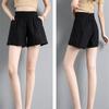 Летние шифоновые корейские женские шорты с высокой талией, женские винтажные короткие шорты в стиле Харадзюка с эластичными широкими штанинами, повседневные эластичные шорты