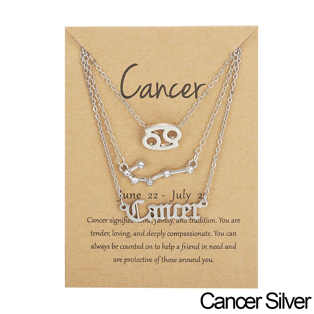 Fashion 12 Constellation Zodiac Star Sign Pendant Clear Zircon Women Necklaces Pisces Aries Taurus Horoscope Amulet Jewelry