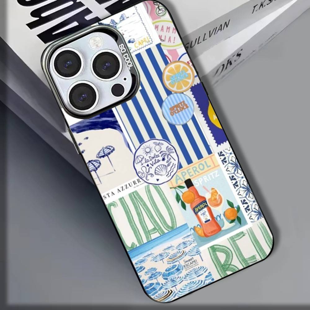 Чехол для телефона "Морской пейзаж с лимонами" для iPhone 16,15,14,13,12,11,8,7,Pro,Max,Plus,Mini,XS,SE, противоударный, матовый