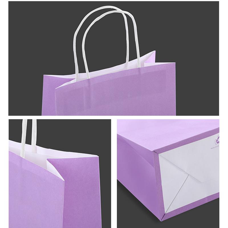 10/30/50pc with Handle Kraft Paper Bag Festival Party Souvenir Gift Children's Day Valentine's Wedding Gift Bag Shopping Bag