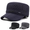 Velvet Thick Rhombus Baseball Cap Middle-Aged Men's Autumn Winter Warm Ear Protection Flat Cap Outdoor Cap