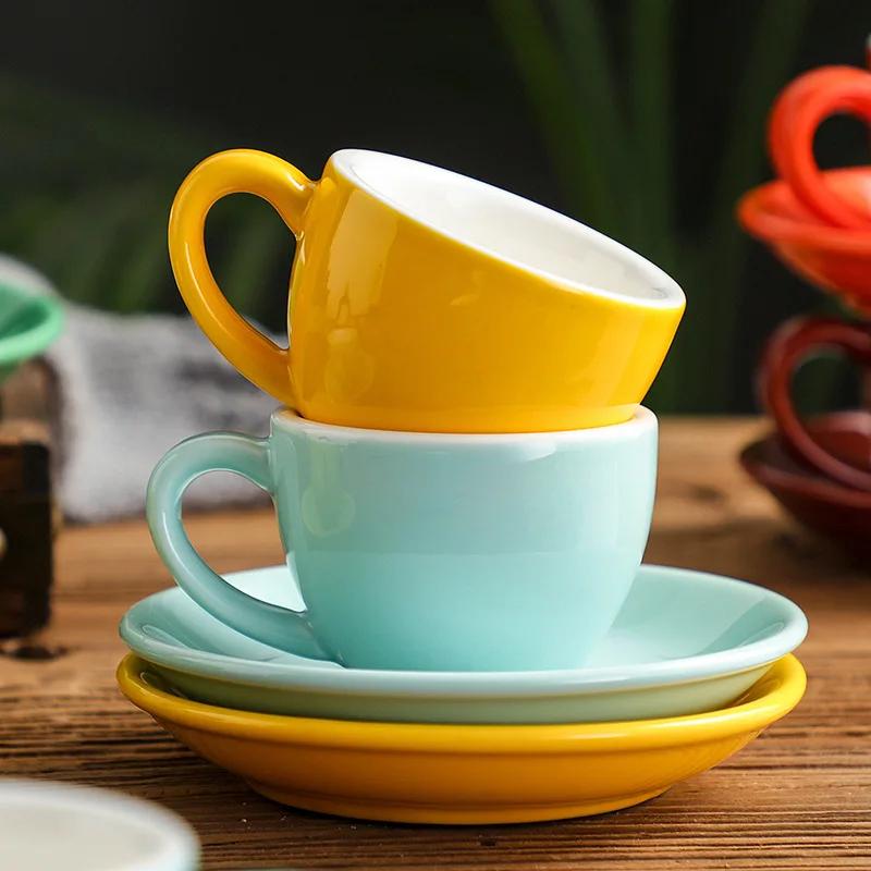 75ml Cappuccino Creative Cup Latte Art Cup Coffee Cup Dish Set European Colored Afternoon Tea Cup Water Cup Espresso Cup