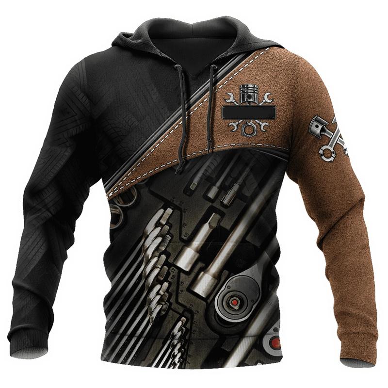 Толстовки с капюшоном Mechanic Персонализированные мужские толстовки с капюшоном Осенняя мужская одежда Оверсайз Повседневные пуловеры Толстовка Унисекс Уличная одежда