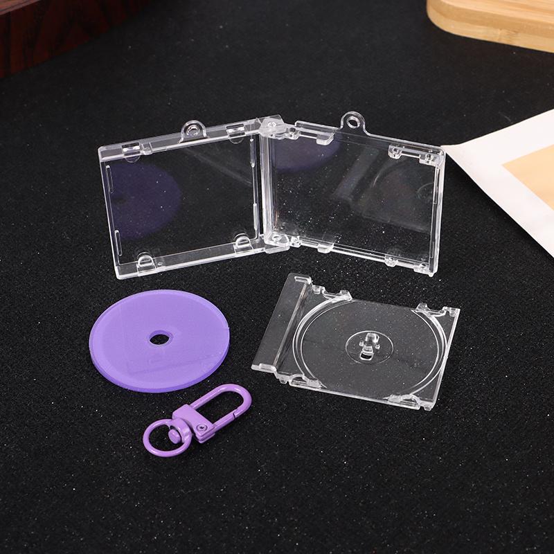 Blank Album Cd Case Keychain Pendant Mini Cd Player Keyring Peripheral Commemorative Album Key Holder Diy Bag Hanging Decoration
