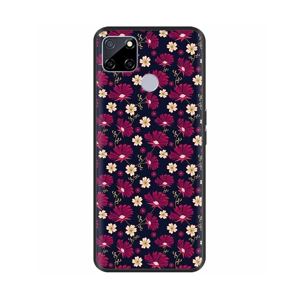 Чехол для Realme C25 C25s Мягкий Милый Чехол для OPPO Realme C25Y C21Y Силиконовый Черный ТПУ Чехол для Телефона Для OPPO Realme C21 Цветочный Чехол