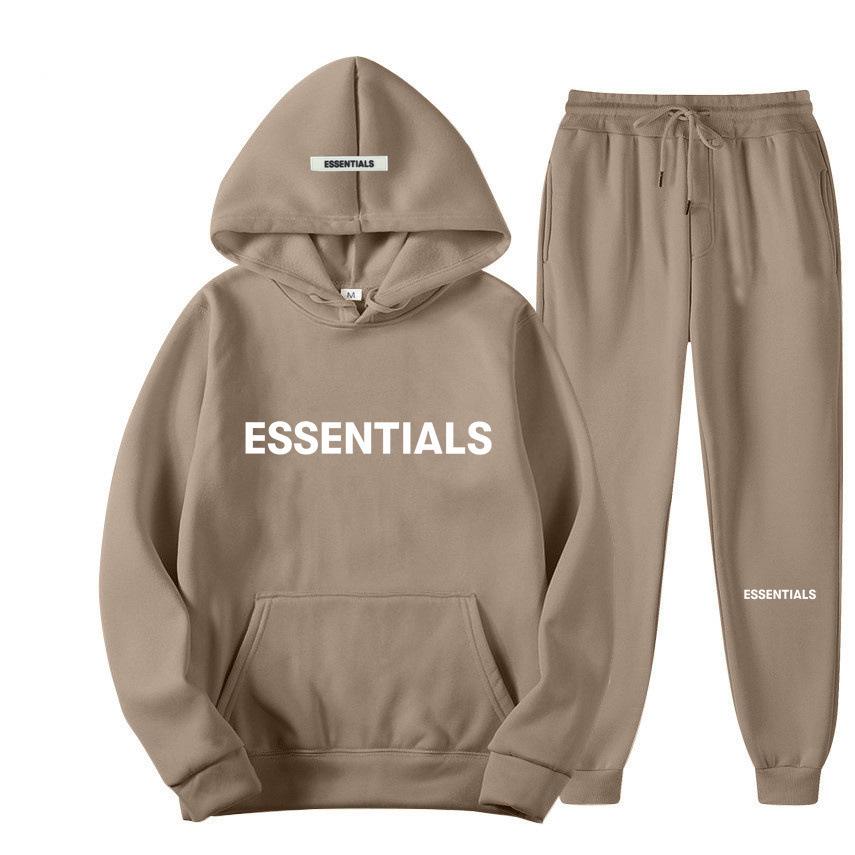 Набор унисекс-худи 2024 Fear of God Essentials - Двойная строчка, Стиль High Street для Осени/Зимы