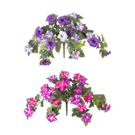 Искусственные цветы Morning Glory, устойчивые к ультрафиолетовому излучению, реалистичные искусственные шелковые цветы для украшения дома и улицы, подвесная корзина для оконного ящика