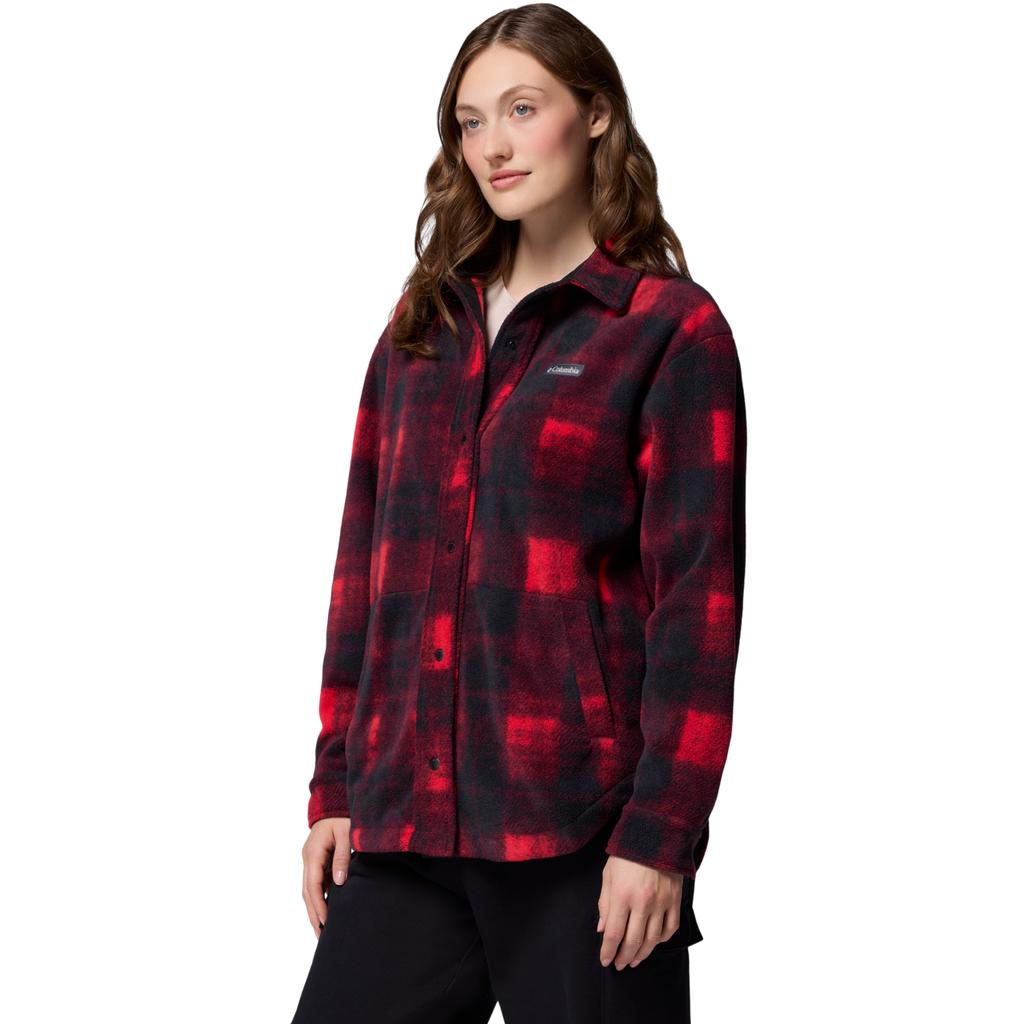 Columbia Benton Springs Fleece Shirt Jacket II, Womens Red Jacket