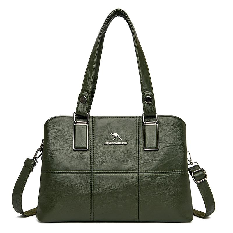 European and American Trendy Street Retro Women's Handbags Large Capacity Tote Bag Solid Color Casual Women's Shoulder Bag