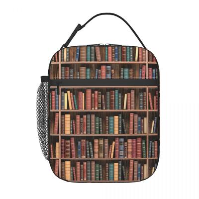 Education Library Book Insulated Lunch Bag for Women Kids Portable Food Boxes Thermal Lunch Box Tote