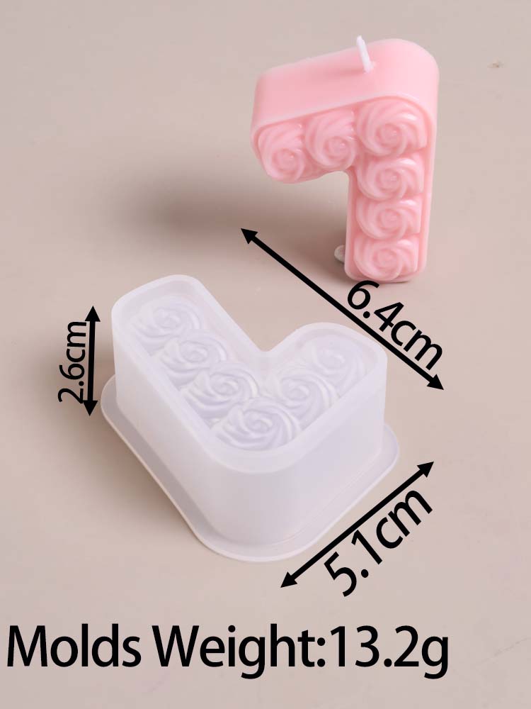 DIY Роза Цифра Свеча-Украшение на День Рождения Силиконовая Форма Ручная Работа Ароматические Свечи Материалы для Изготовления Гипсовые Поделки Формы для Заливки Подарки