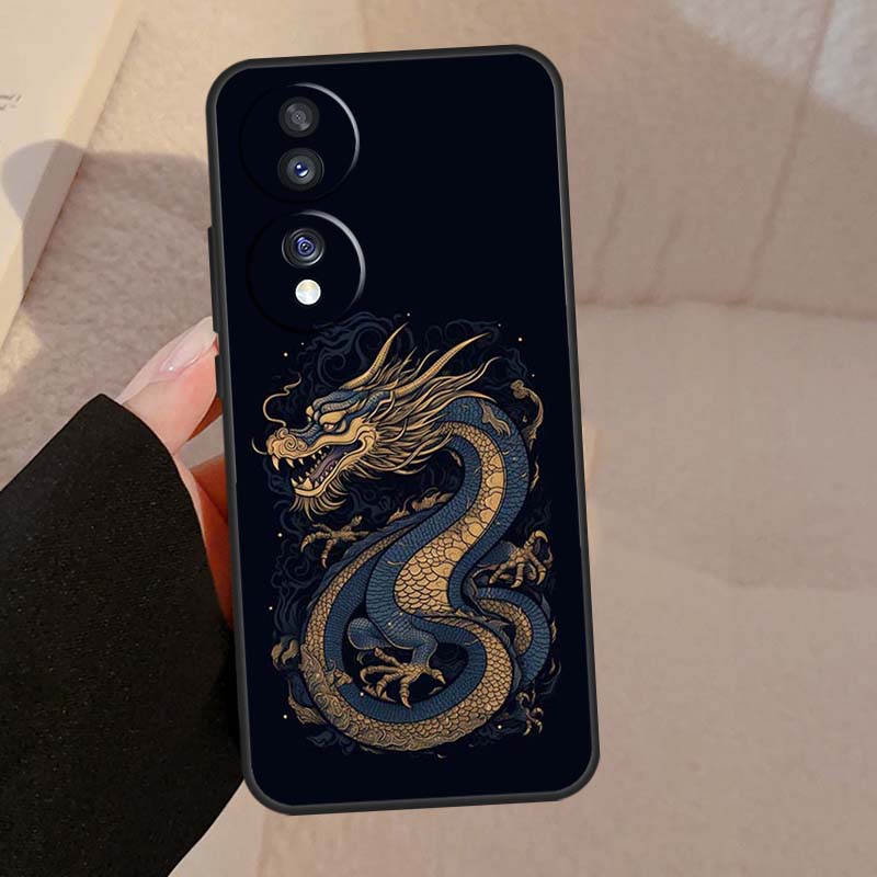 Chinese Style Crane Dragon Case For Honor Magic 5 Lite Pro 50 70 90 8X 9X X6 X7 X8 X9 Honor X6a X7a X8a X9a X9b Cover