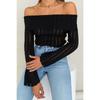 European and American Women's Clothing Beautiful Versatile Export Base Tops Fashion Sexy off-the-Shoulder Long Sleeves Slimming Sweater