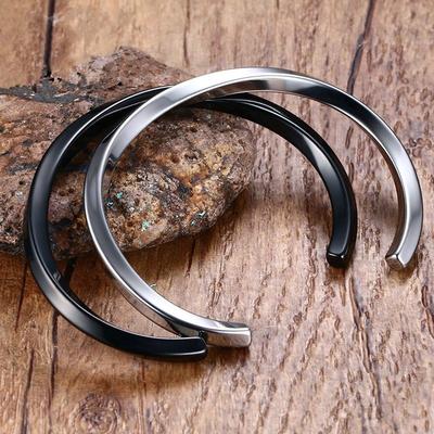 Витой открытый браслет C-образной формы из нержавеющей стали 4 мм для женщин