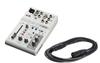 AG03MK2 W MC Live Streaming Mixer with 3m Microphone Cable Set, 3 Channels, White