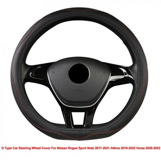 D Type Steering Wheel Cover For Nissan Rogue Sport Note 17-21 Altima Versa 20-22