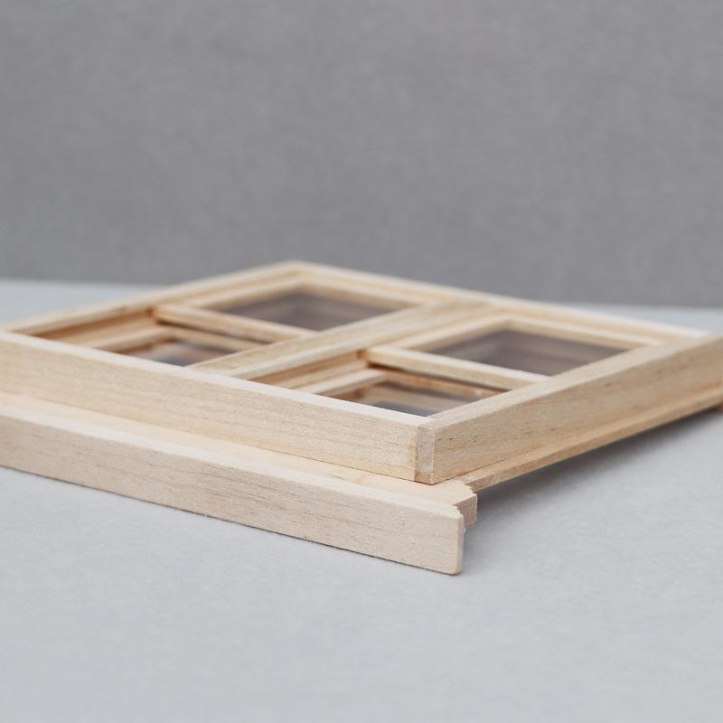 Миниатюрная модель деревянной двери и окна в масштабе 1/12 - DIY Миниатюрный реквизит для фотосъемки - Сезонный декор - Идеальный подарок