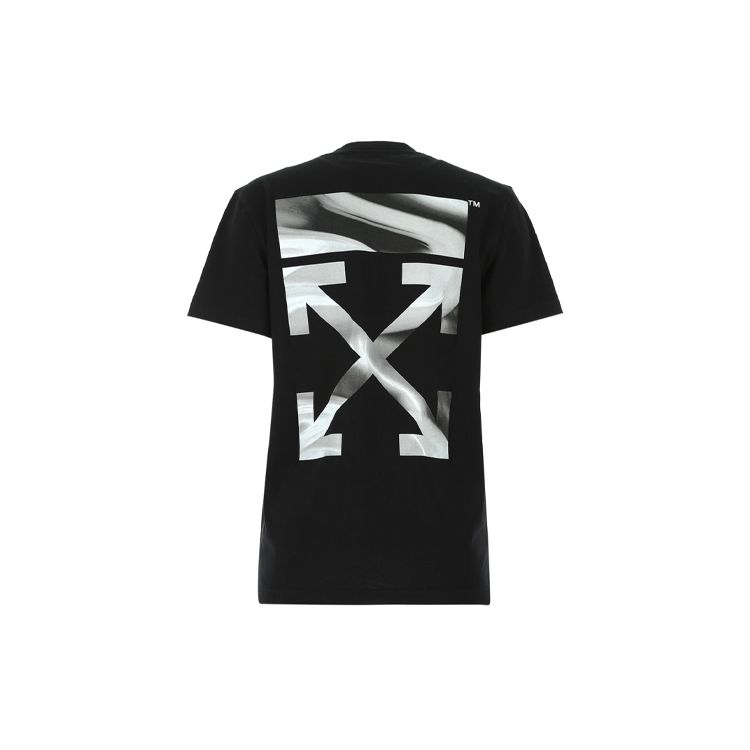 Off-White Женская повседневная футболка Liquid Melt Arrows Черная/Серая OWAA049R21JER0011009