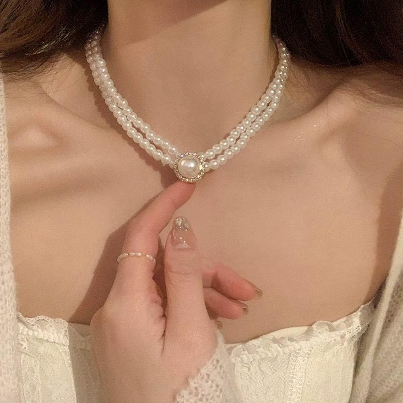 Жемчужное ожерелье женское нишевое легкое роскошное дизайнерское модное темпераментное цепочка на ключицу цепочка на шею цепочка на свитер цепочка из бисера