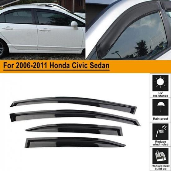 Дефлекторы окон Защита от солнца и дождя Ветровики Для Honda Civic Sedan 4 двери 2006-2011