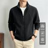 Men S Fleece Jacket Solid Color Thick Warm Stand Collar Casual