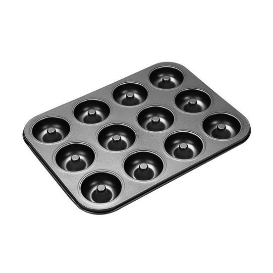 Donut Baking Pan 6-Count Carbon Steel Nonstick Donut Pan for Baking Easy Release Doughnut Molds Multifunctional Bakeware for Cakes Muffins Pies