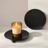 Black Pillar Metal Plate Round Candle Base Tray Creative Iron Candle Holder  Banquet