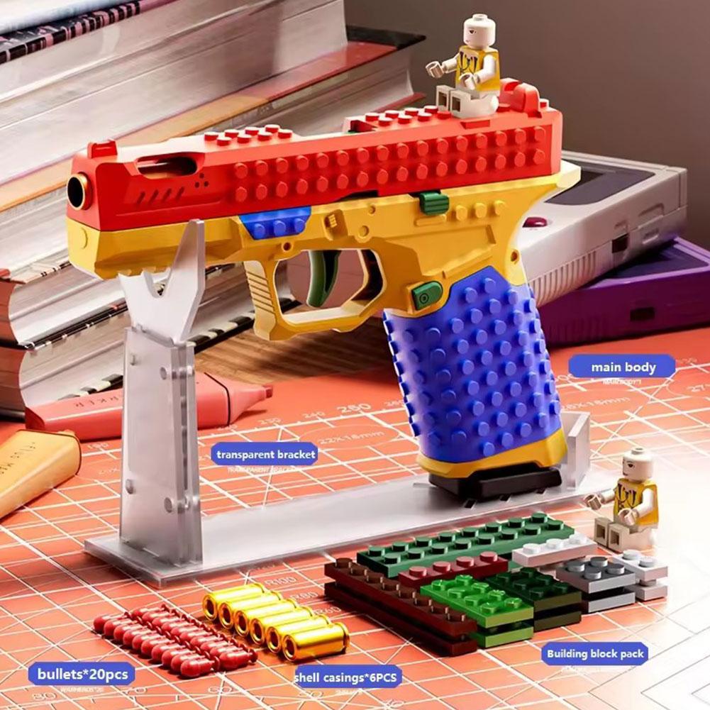 Конструктор Игрушечный Пистолет SIG17 Запускает Игрушечный Пистолет Сбрасывает Гильзы DIY Пистолет на Мягких Пулях Научно-Образовательная Модель