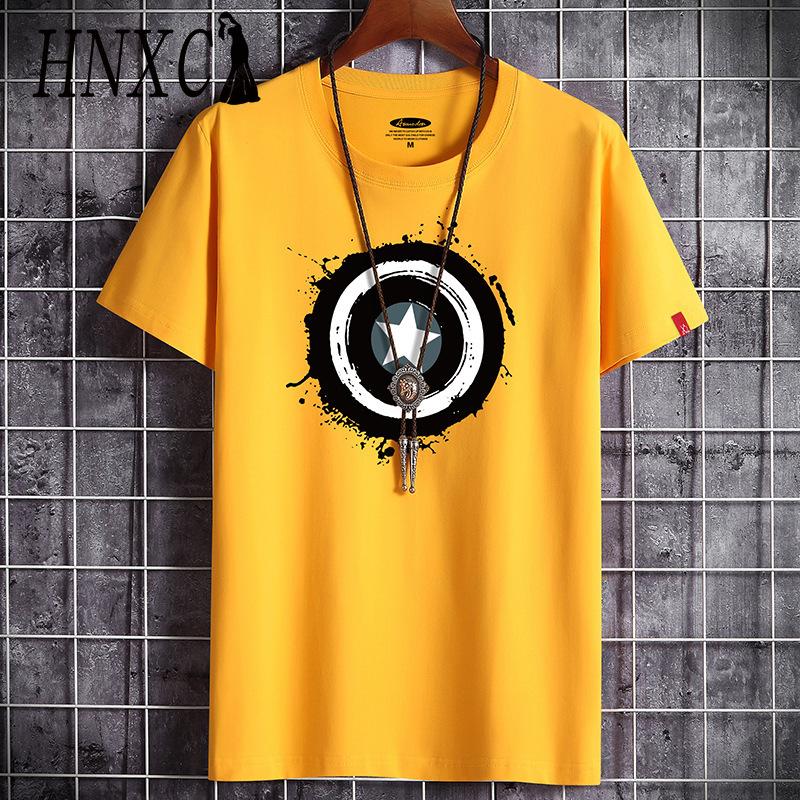 HNXC Хлопковая футболка с коротким рукавом, мужская модная свободная рубашка с половиной рукава, сострадательная рубашка с принтом
