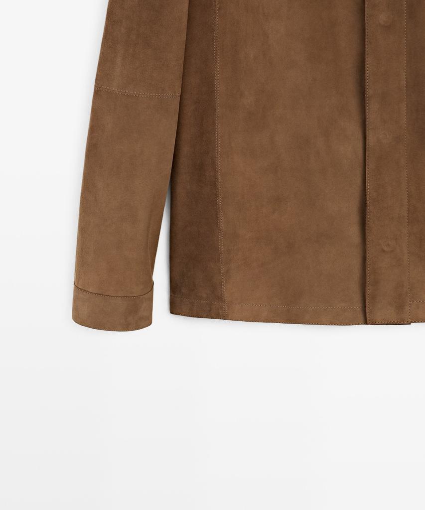 Massimo Dutti Lightweight Suede Leather Overshirt