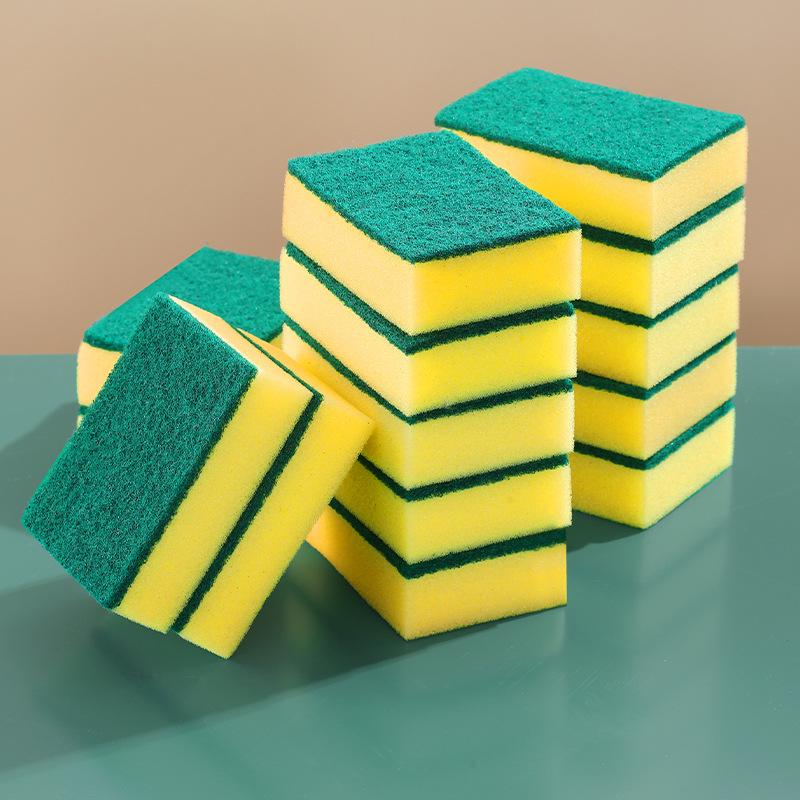 Двусторонняя кухонная губка и абразивная подушечка для мытья посуды и кастрюль