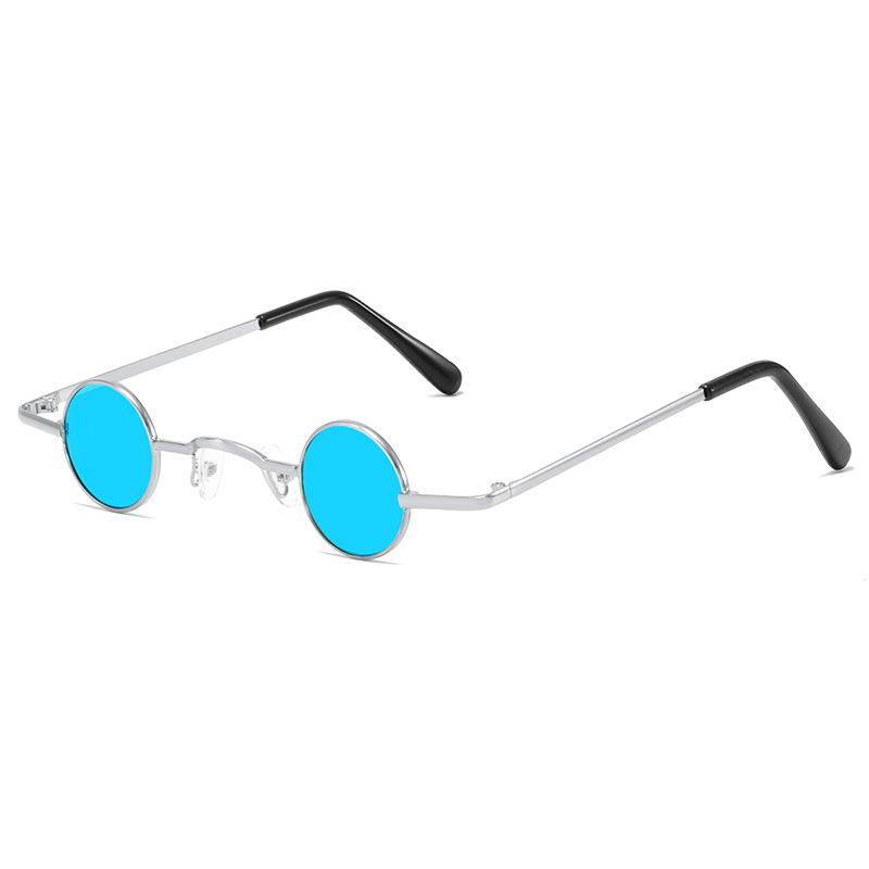 Солнцезащитные очки в стиле панк в круглой ультрамаленькой оправе для мужчин и женщин, очки в маленькой круглой оправе в стиле принца, металлические очки, солнцезащитные очки в стиле хип-хоп