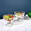 yangyizhi Glass Dessert Bowl, Footed Ice Cream Cup, Small Vintage Parfait Cup for Sundae, Fruit, Pudding, Condiment, Snacks, Serving