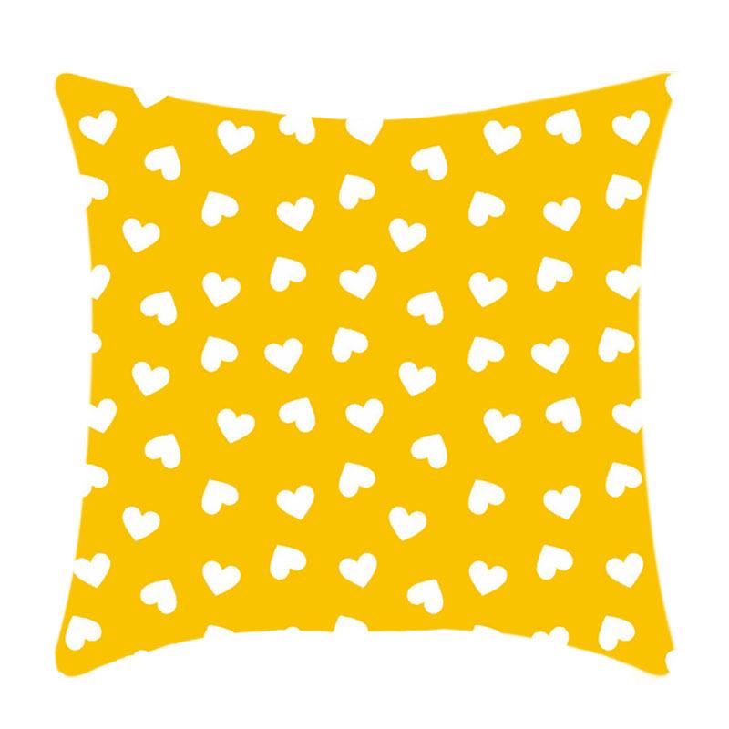 New Yellow Geometric Pillowcase Nordic Living Room Sofa Solid Color Plush Pillow Cover
