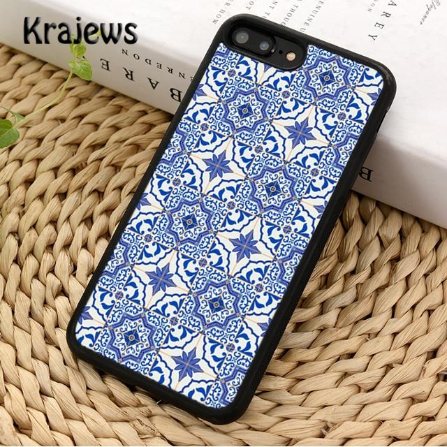 Krajews Марокская плитка Резина Для iPhone 17 Air 16 Чехол для телефона Cover 15 14 plus 12 13 pro max coque Оболочка Fundas