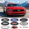 ysbf1 12.5x5cm Aluminum Overlay Emblem For Ford Focus 3 Fiesta Fusion Front Grille Badge Escape Kuga Transit Edge Mondeo Auto Parts