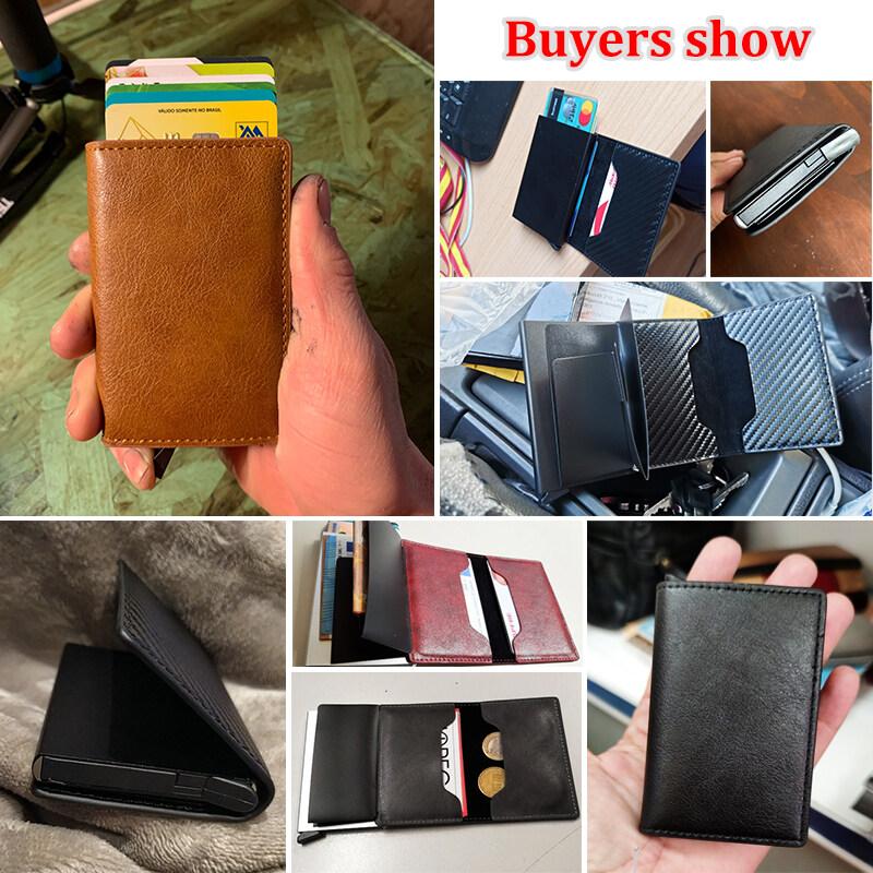 Новый кошелек Rfid из искусственной кожи, металла и алюминия, держатели банковских карт, кредитные карты, держатели карт, удостоверения личности, чехлы для карт