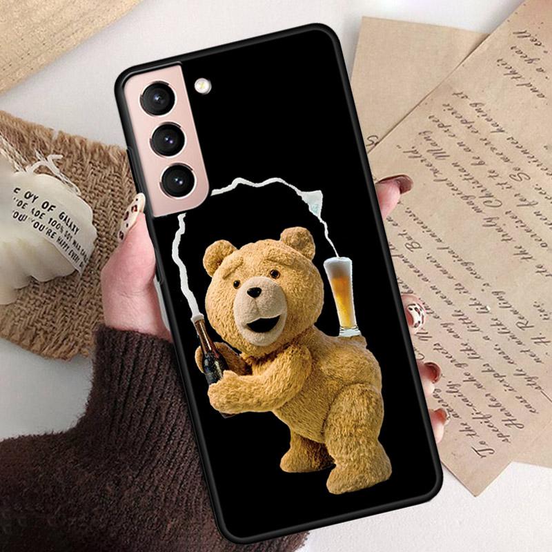 Phone Case for Samsung S26 S25 S24 S23 S22 Ultra S23 S22 S25 Plus S24 FE S26Edge Cartoon Teddy Bear Beer Phone Capa
