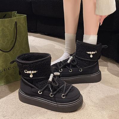 Женские замшевые зимние ботинки широкой полноты, ботильоны на платформе, универсальные зимние ботильоны для женщин