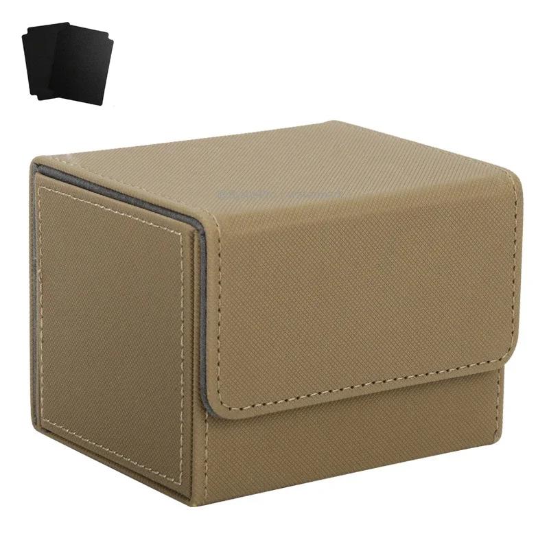 Commander Card Deck Box Fit 100+ Single Sleeved Card Storage Box Leather Magnet Magic Gathering Card Case for TCG CCG MTG Cards