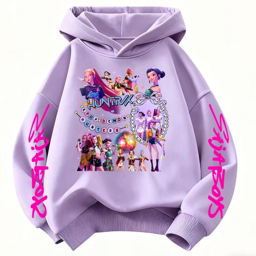 KPop Demon Hunters Hoodie Music Style Girls Fashion Casual Sweatshirt Christmas Kid K-Pop Demon Hunters Hoodies