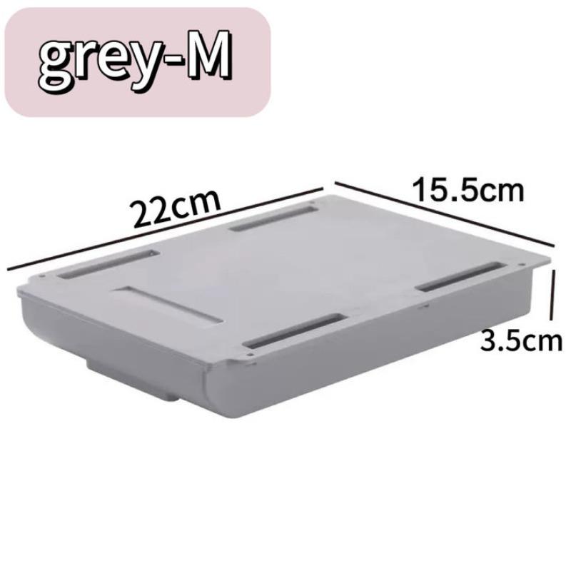 Under Desk Storage Box Invisible Self-Adhesive Type Tray Hidden Table Under Storage Drawers for Pencil Makeup Pen Stationery Box