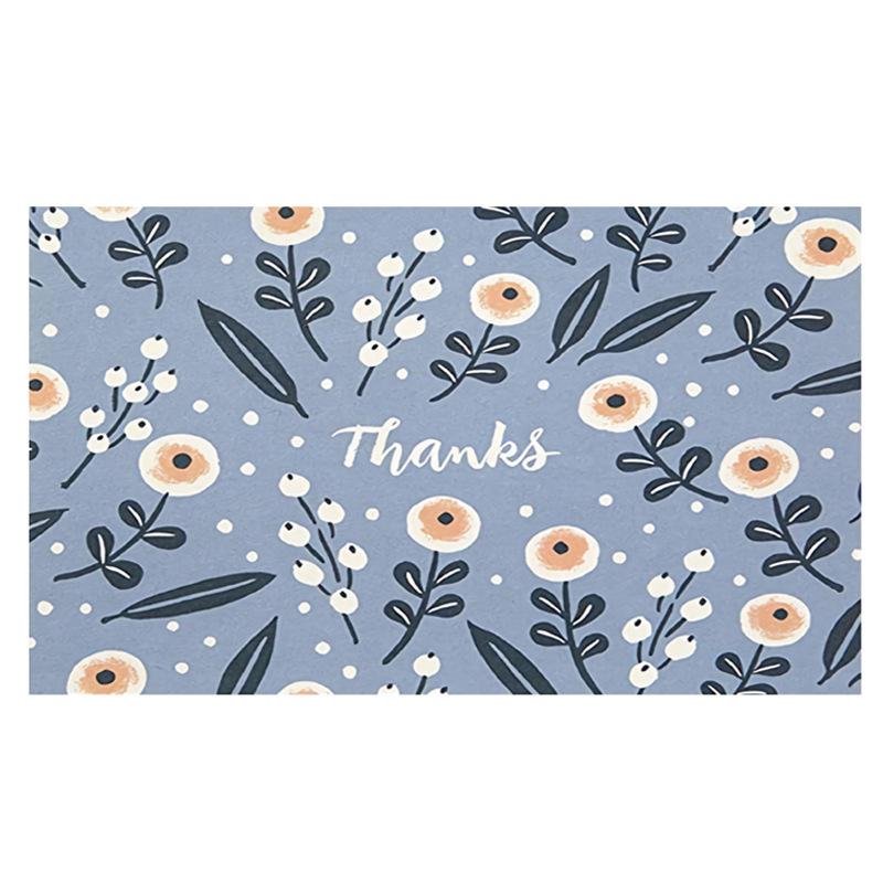 Black Thank You Greeting Cards, 50 Sheets/Pack