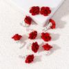 10pcs Fashion Korean Rose Hair Clip Red Mini Hair Claw Resin Hair Buckle Valentine's Day