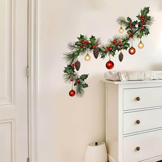 3D Santa Claus Wall Art Christmas Stickers, Self-Adhesive Decals for Home Holiday Party Atmosphere Decor Decor, Waterproof PVC Living Room Bedroom