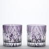 Мастерская стекла Saiho Edo Kiriko Shochu Glass Rocks Стеклянный стакан Mini Old Purple Flower Corsette Made in Japan Wooden Box Kiriko Gift
