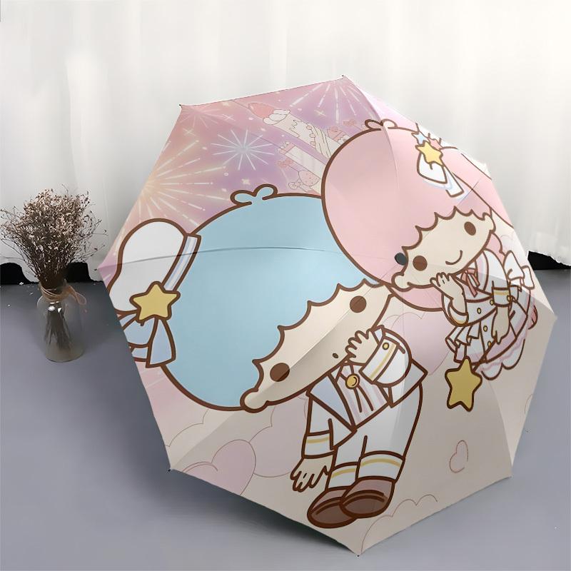 1pc "Little Twin Stars Celebration" Umbrella with Plastic Handle,Suitable for All Seasons Home Travel Outdoor UmbrellaSanlio040