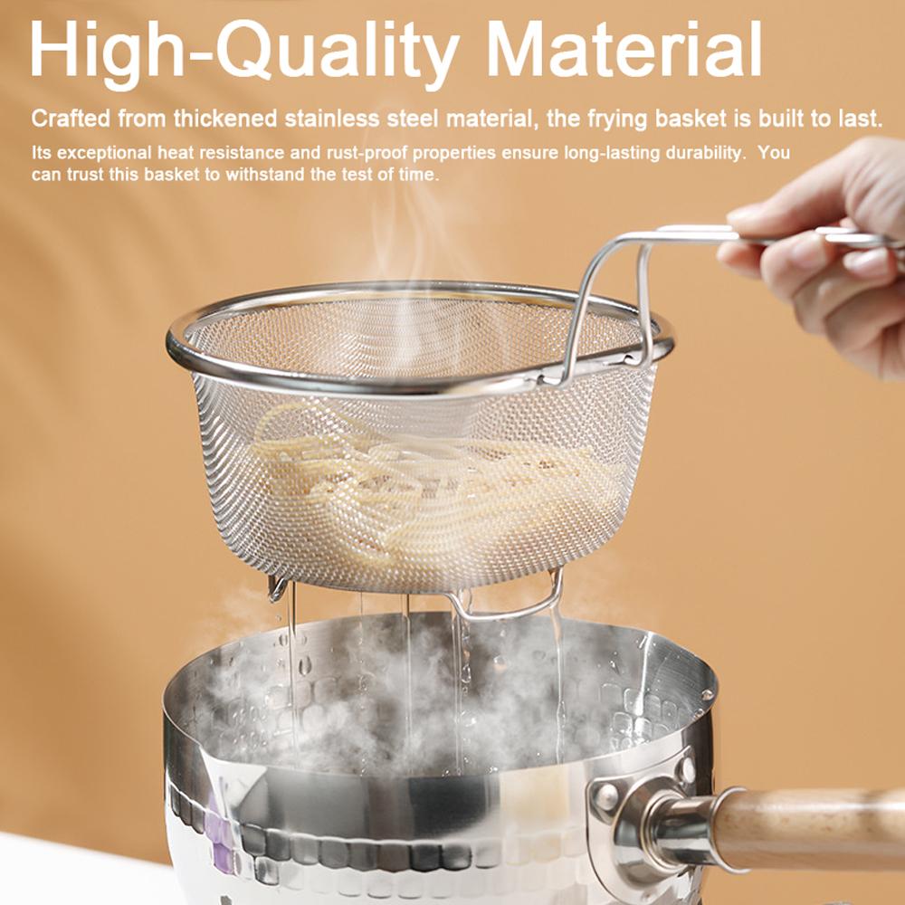 Stainless Steel Deep Fry Basket Multifunctional Draining Basket Wire Mesh French Chip Frying