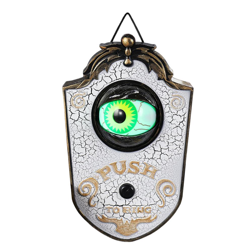 Анимированный Хэллоуинский Зловещий Глаз-Звонок в Дверь со Жуткой Звуковыми Эффектами, Светодиодный Подвесной Звонок, Реквизит для Хэллоуина 'Сладкое или Гадость'